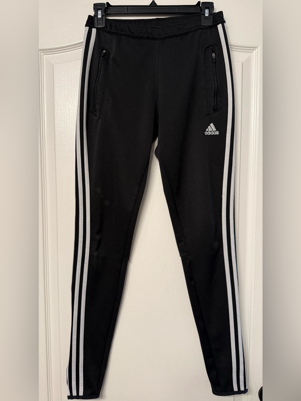 adidas Climacool Track Pants Women’s XS Black 3 Stripe Zip Ankle Athletic